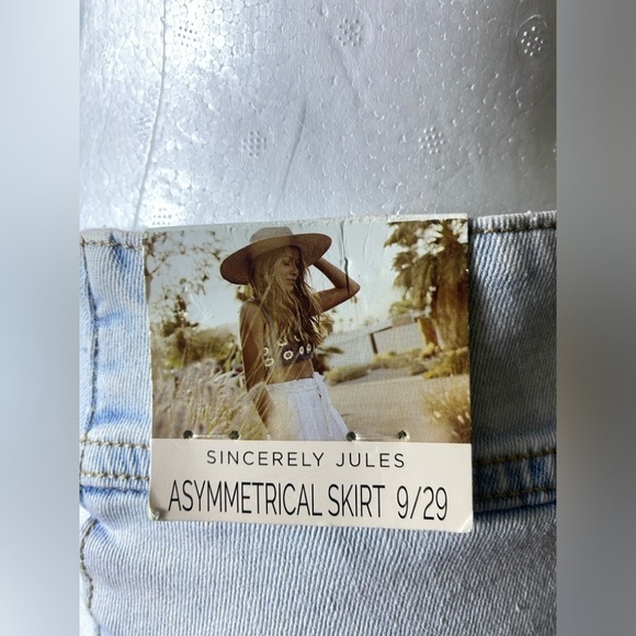 Sincerely Jules Jean High Cut Long Skirt sz 9 / 29 - Picture 8 of 10